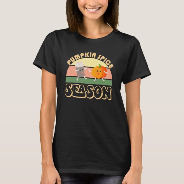 Pumpkin Spice Season Latte Fall Cute Coffee Pumpki T Shirt (Framsida)