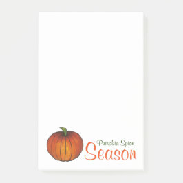 Pumpkin Spice Season Orange Autumn Post-it Notes Block