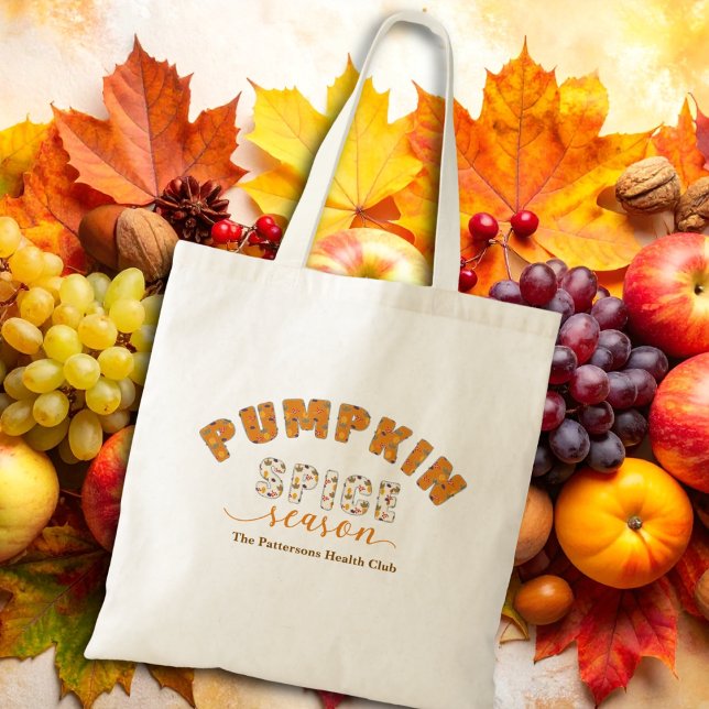 Pumpkin Spice Season Vibes Personalize Name Tygkasse (Skapare uppladdad)