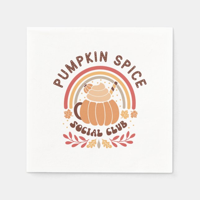 Pumpkin Spice Social Club – Cute Fall PSL  Pappersservett (Framsidan)