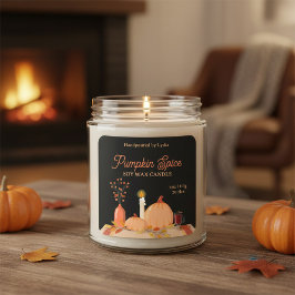 Pumpkin Spice Soy Wax Candle Label Fyrkantigt Klistermärke