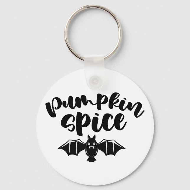 Pumpkin Spice - Spooky Halloween Fladdermus Nyckelring (Framsida)