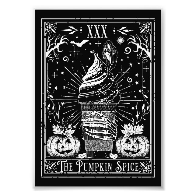 Pumpkin Spice Tarot Card Fototryck (Framsidan)