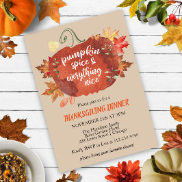 Pumpkin Spice Thanksgiving Brown-inbjudan