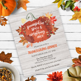 Pumpkin Spice Thanksgiving Budget Grått-inbjudan
