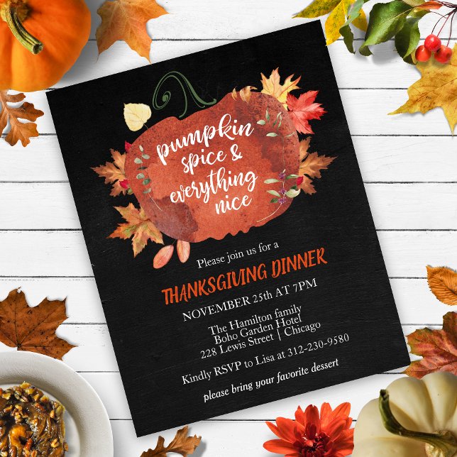 Pumpkin Spice Thanksgiving - budgetinbjudan (Skapare uppladdad)