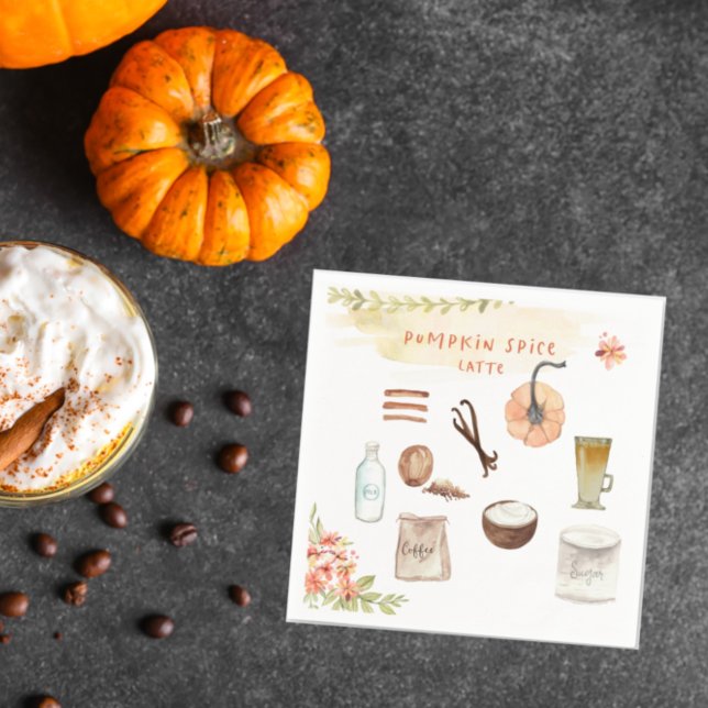 Pumpkin Spice | Thanksgiving Friendsgiving Napkin Pappersservett (Skapare uppladdad)
