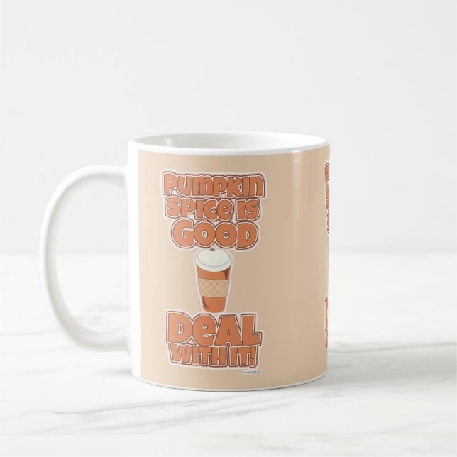 Pumpkin Spice Toppen Cute Tecknad Slogan Kaffemugg (Vänster)