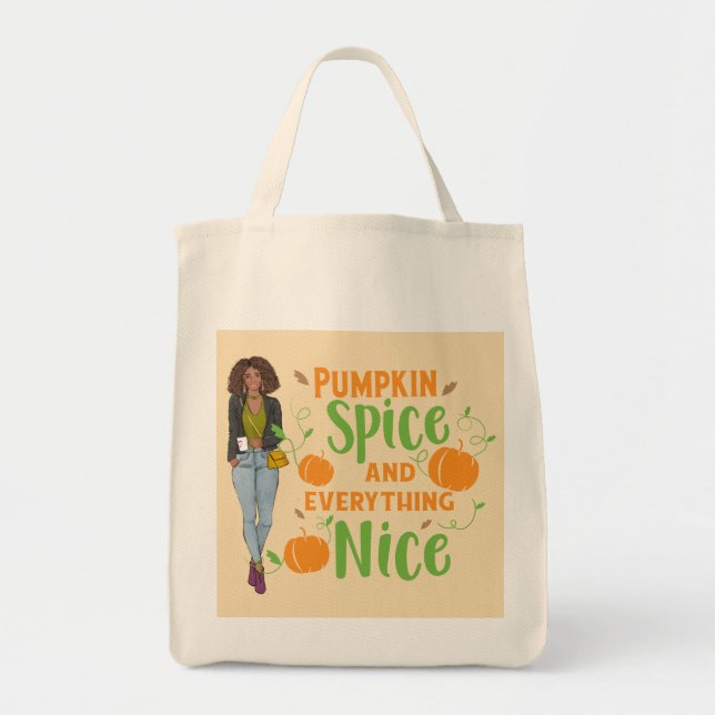 Pumpkin Spice Tote Bag Tygkasse (Framsidan)