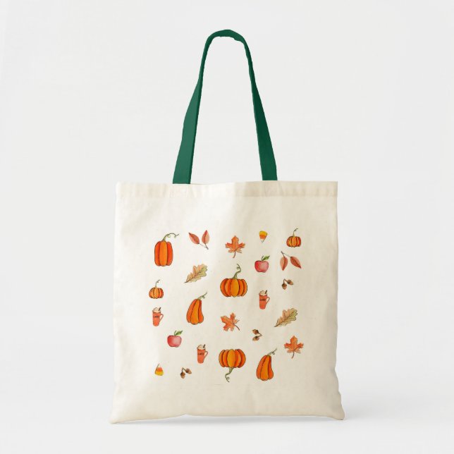 Pumpkin Spice Tote Bag Tygkasse (Framsidan)