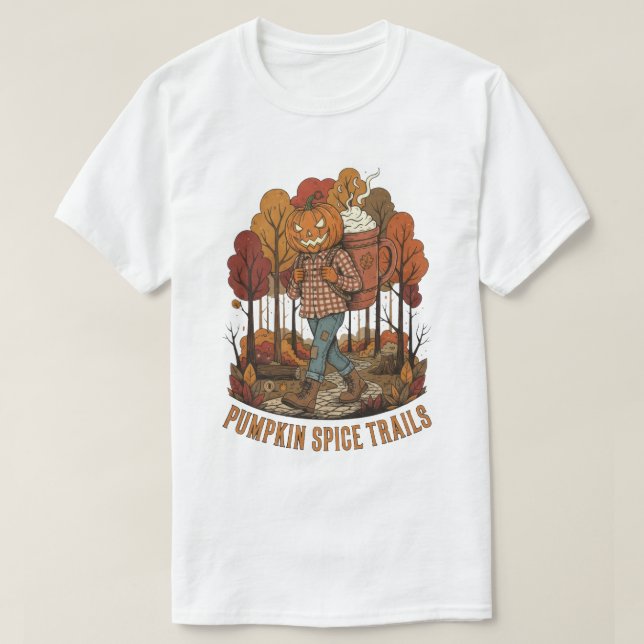Pumpkin Spice Trails Autumn Hickar Design T Shirt (Design framsida)