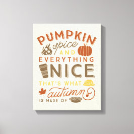Pumpkin Spice Typografisk höstbild Canvastryck