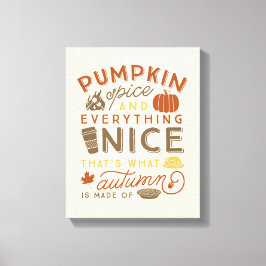 Pumpkin Spice Typografisk höstbild Canvastryck