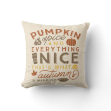 Pumpkin Spice Typogragrafisk höst Dekorativ kudde