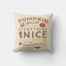 Pumpkin Spice Typogragrafisk höst Dekorativ kudde