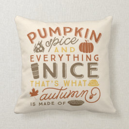 Pumpkin Spice Typogragrafisk höst Dekorativ kudde