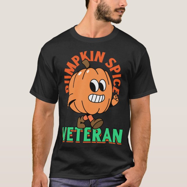Pumpkin Spice Veteran Söt T-shirt Design Rolig Pu (Framsida)