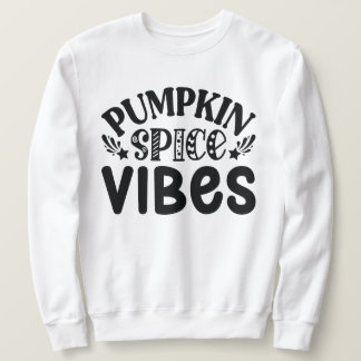 Pumpkin Spice Vibes med Höst löv pumpor Lång Ärmad Tröja