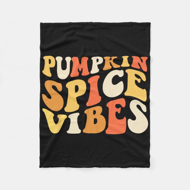 Pumpkin Spice Vibes Retro Autumn Vibes Fleecefilt (Framsidan)