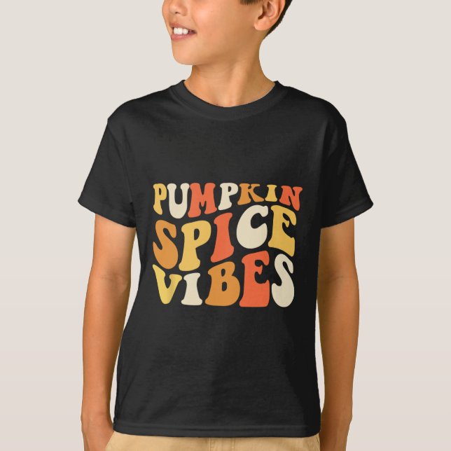 Pumpkin Spice Vibes Retro Autumn Vibes T Shirt (Framsida)