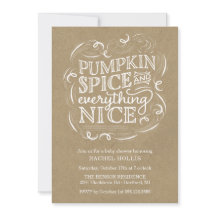 Pumpkin Spice Vintage Fall Baby Shower-inbjudan