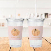 Pumpkin Spice Watercolor Pumpkin| Orange and Rosa