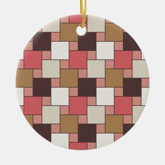 Pumpkin Spice Weave Mönster Julgransprydnad Keramik (Framsidan)