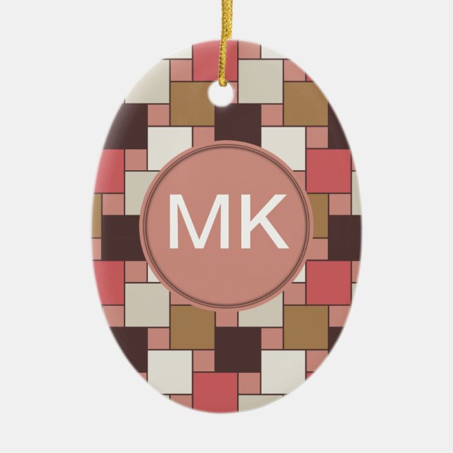 Pumpkin Spice Weave Mönster Julgransprydnad Keramik (Framsidan)