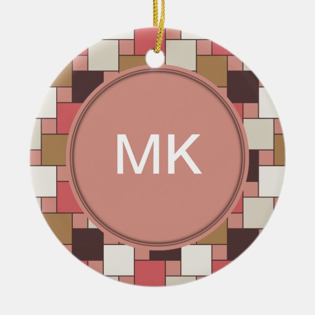 Pumpkin Spice Weave Mönster Julgransprydnad Keramik (Framsidan)