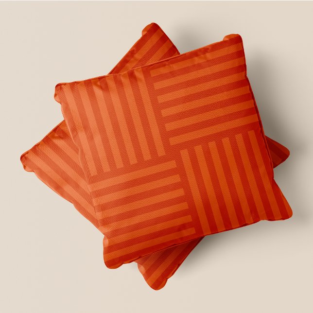 Pumpkin Spice-yyy Orange Large Rand Squares Kudde (Pumpkin Spice-yyyy Orange Large Stripe Squares Throw Pillow)