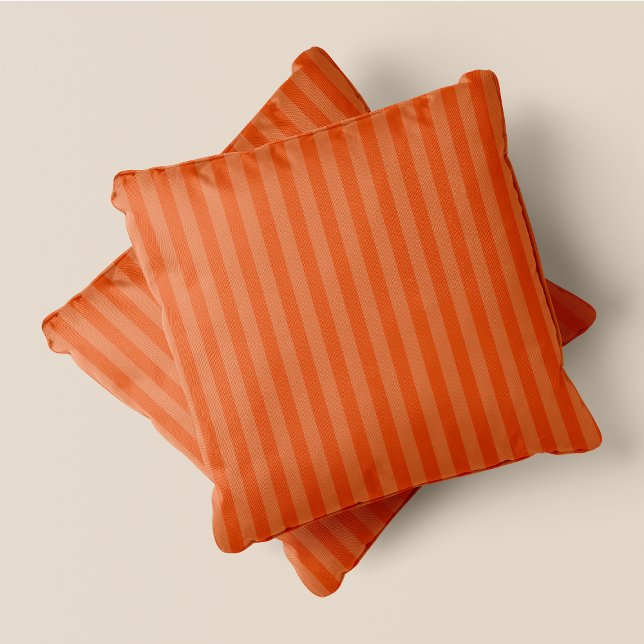 Pumpkin Spice-yyy Orange & Mörk Orange Rand Kudde (Pumpkin Spice-yyyy Orange & Dark Orange Stripes Throw Pillow)