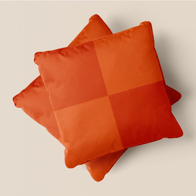 Pumpkin Spice-yyy Orange & Orange Large Squares Kudde (Pumpkin Spice-yyyy Orange & Orange Large Squares Throw Pillow)