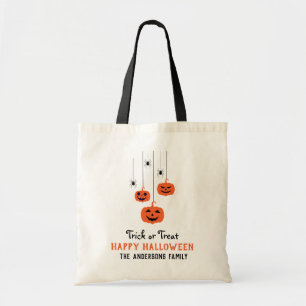 Pumpkin & Spider Modern Script Happy halloween Tygkasse
