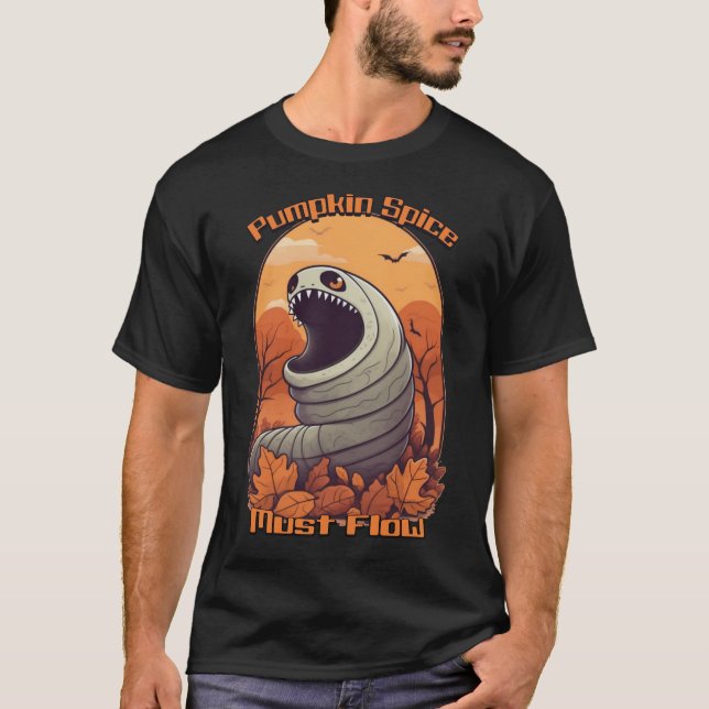 Pumpkin Spill måste flöda - Cute Fall T Shirt (Framsida)
