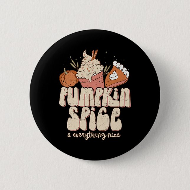 Pumpkin Spill och allt som är fint faller i Kaffe. Knapp (Framsida)