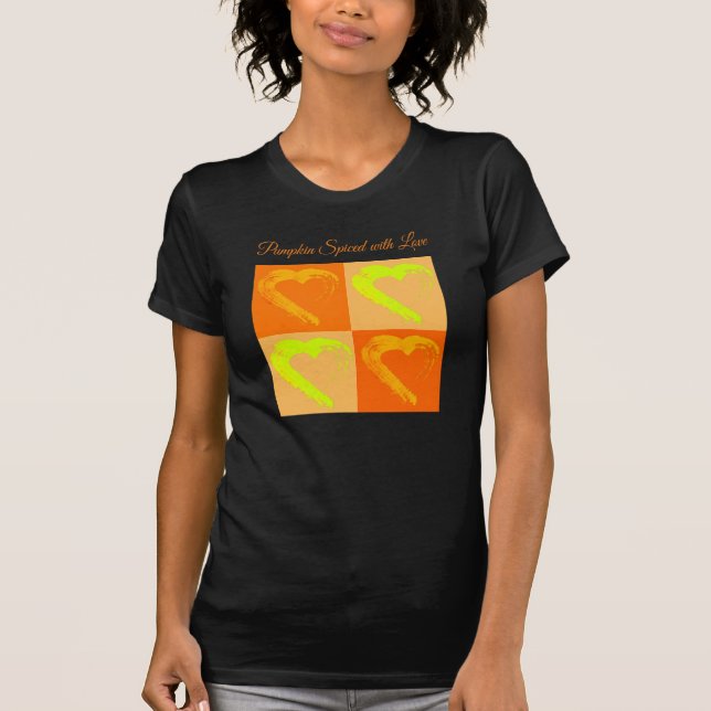 Pumpkin spjutat med Kärlek Heart T-Shirt (Framsida)