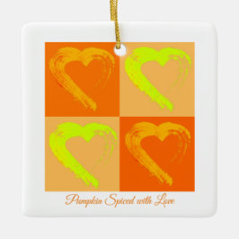 Pumpkin spjutat med Kärlek Hearts-bil för prydnads Julgransprydnad Keramik