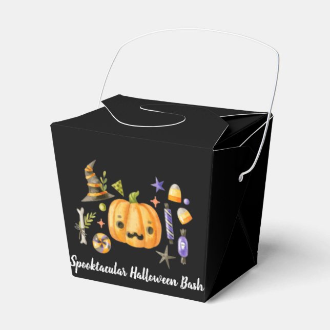 Pumpkin Spooktacular Halloween Bash Party Black Presentaskar (Framsidan Sidan)