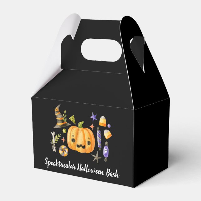 Pumpkin Spooktacular Halloween Bash Party Black Presentaskar (Framsidan Sidan)
