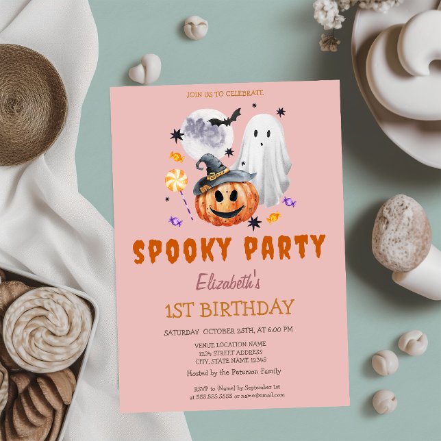 Pumpkin Spooky Party Birthday Inbjudningar (Skapare uppladdad)