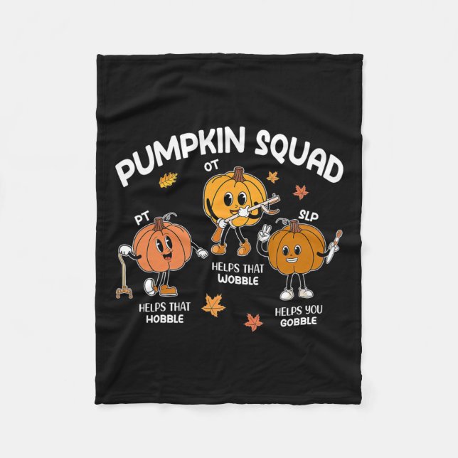 Pumpkin Squad Ot Slp Pt Team Thanksgiving Tal P Fleecefilt (Framsidan)