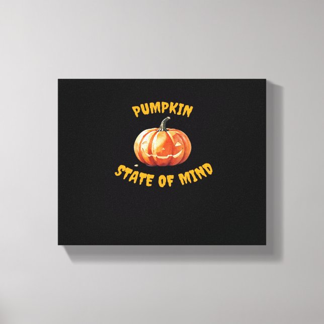 Pumpkin State of Mind - Halloween Classic T-Shirt Canvastryck (Framsida)