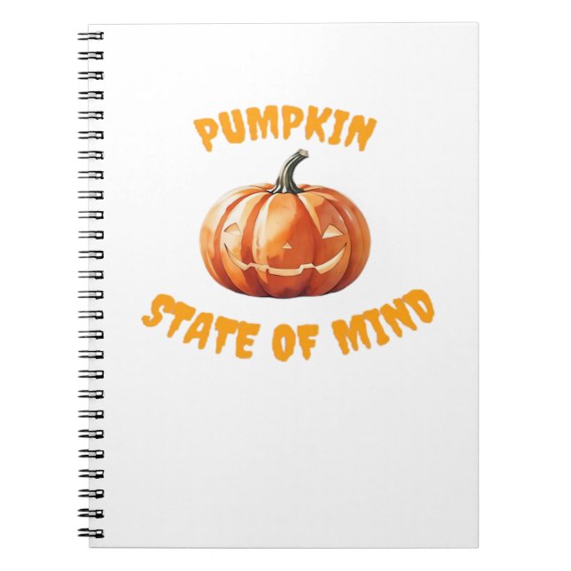 Pumpkin State of Mind - Halloween Oversized T-Shir Anteckningsbok (Framsidan)