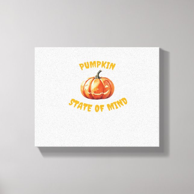 Pumpkin State of Mind - Halloween Oversized T-Shir Canvastryck (Framsida)