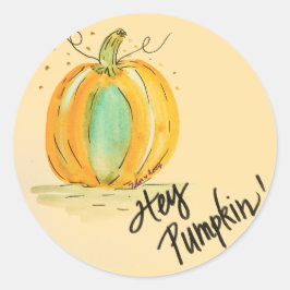 Pumpkin Sticker Runt Klistermärke