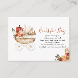 Pumpkin Stroller Floral Baby Shower Books for Baby Tilläggskort