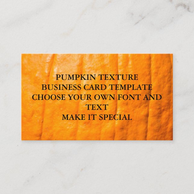 PUMPKIN STRUKTUR BUSINESS CARD-MALL VISITKORT (Framsida)