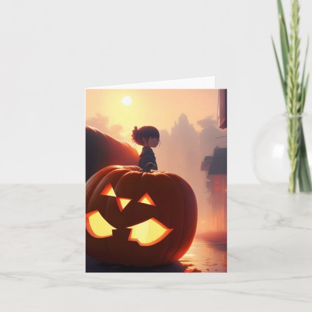 Pumpkin Study - Anime - AI - A Helgkort (Framsida)