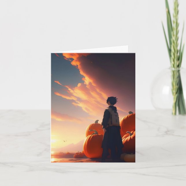 Pumpkin Study - Anime - AI - C Helgkort (Framsida)