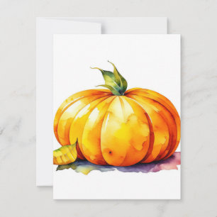 Pumpkin Study B i Watercolor & Pen Julkort